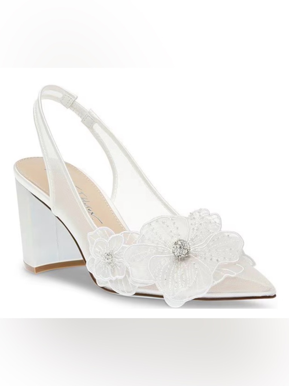 EUC-Betsey Johnson "Petra" Flower Ornament Slingback Heels Size 7